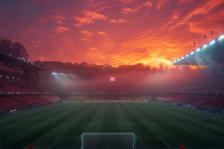 Football stadium at sunset design file showing detailed pattern and vibrant colors