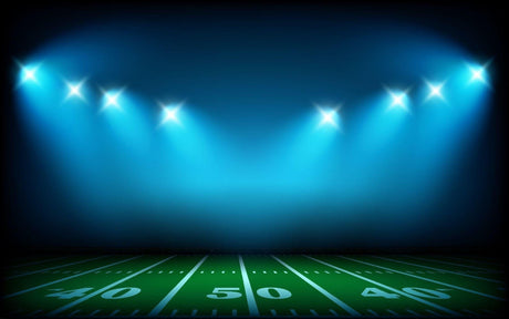 Football stadium design file showing detailed night lights and field pattern