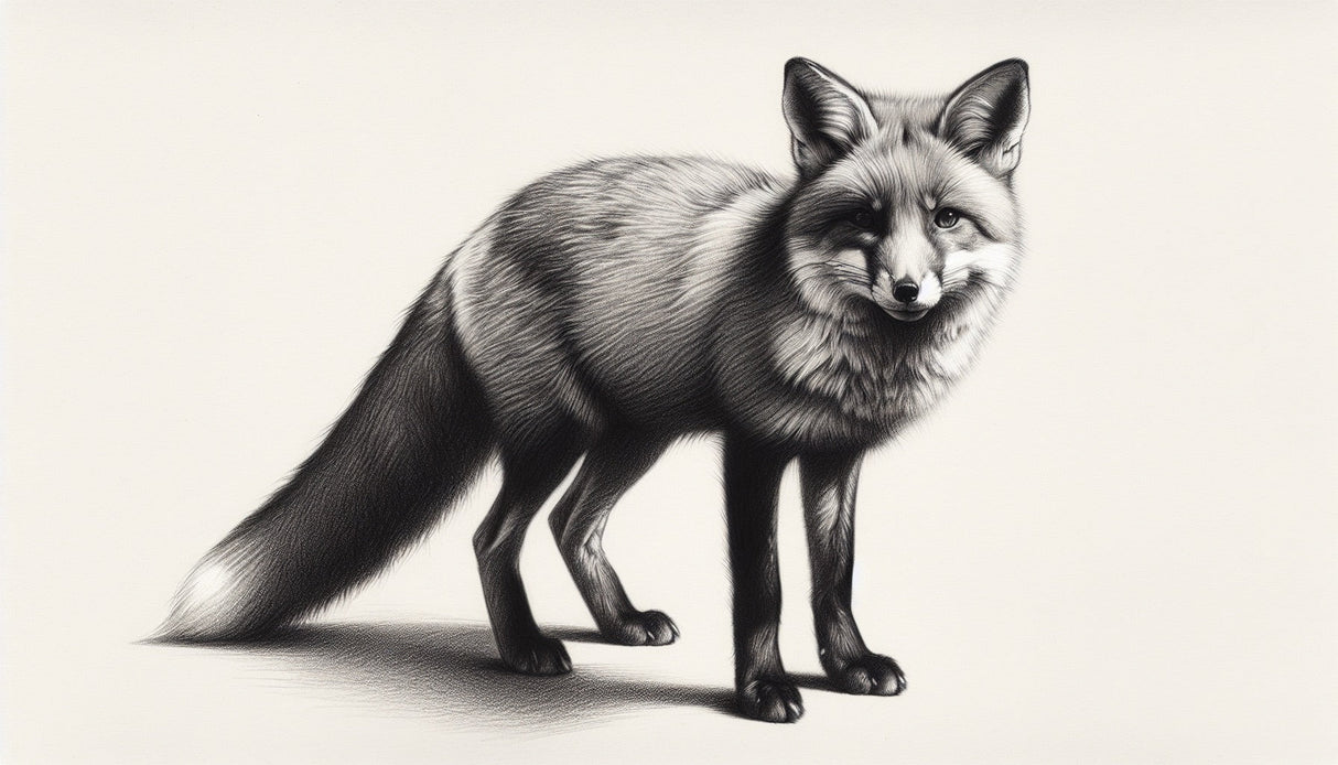 Black and white fox design file showing detailed illustration and pattern