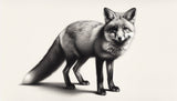 Black and white fox design file showing detailed illustration and pattern