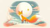 Fox and moon fantasy wallpaper design file showing detailed pattern and color scheme