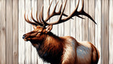 Detailed elk wall mural design file showing rich wood grain texture and realistic wildlife artwork