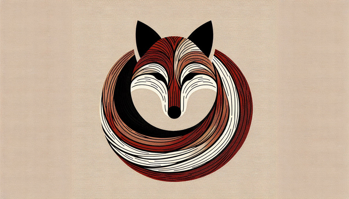 Fox Line Art Wallpaper design file showing geometric pattern and terracotta color scheme