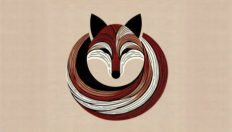 Fox Line Art Wallpaper design file showing geometric pattern and terracotta color scheme