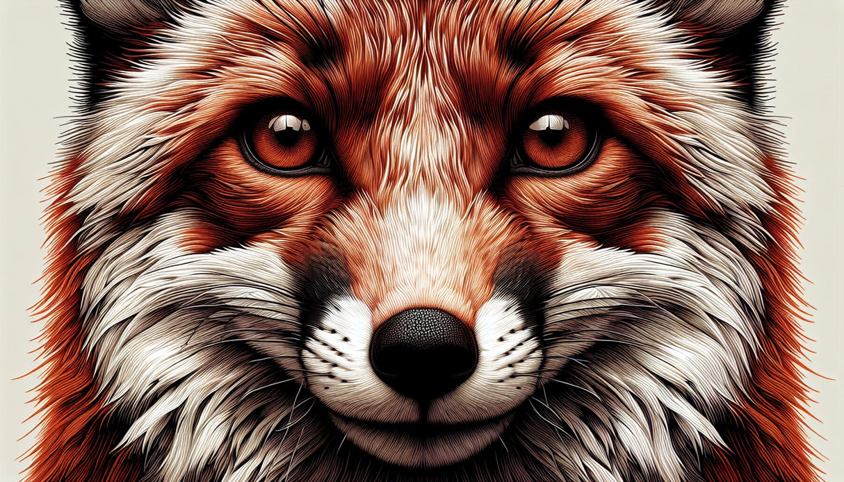 Red fox wallpaper design file showing detailed fur texture and amber eyes