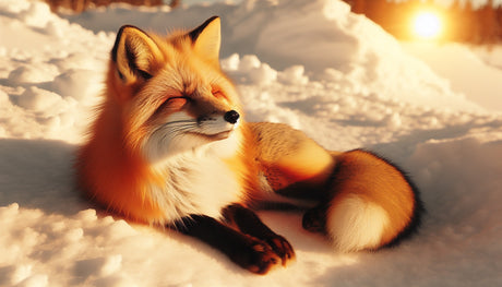 Forest Animal Wallpaper design file showing detailed winter fox pattern with sunset colors