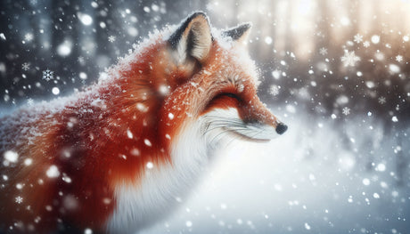 Snow fox winter forest wallpaper design file showing detailed pattern and snowfall effect