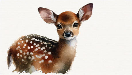 Baby Deer Watercolor Wallpaper design file showing delicate brushstrokes and gentle color palette