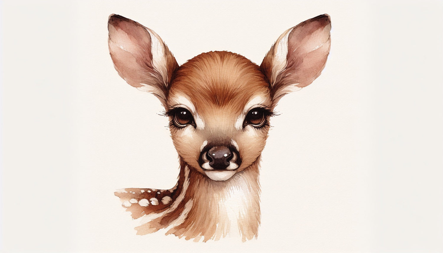 Watercolor baby deer design file showing delicate brushstrokes and gentle color palette