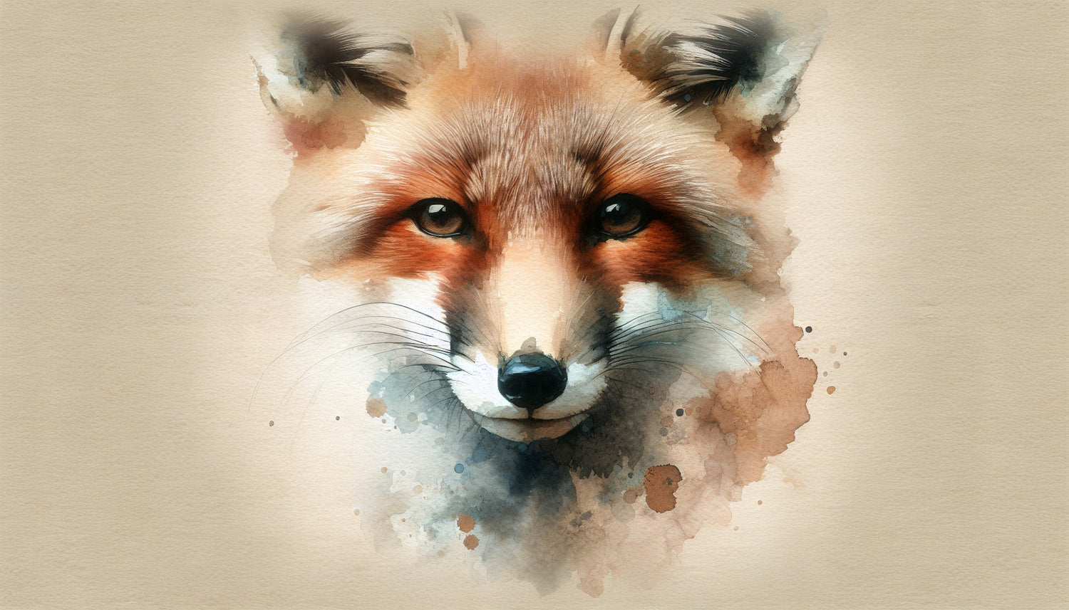Forest Animal Wallpaper design file showing detailed watercolor fox portrait pattern