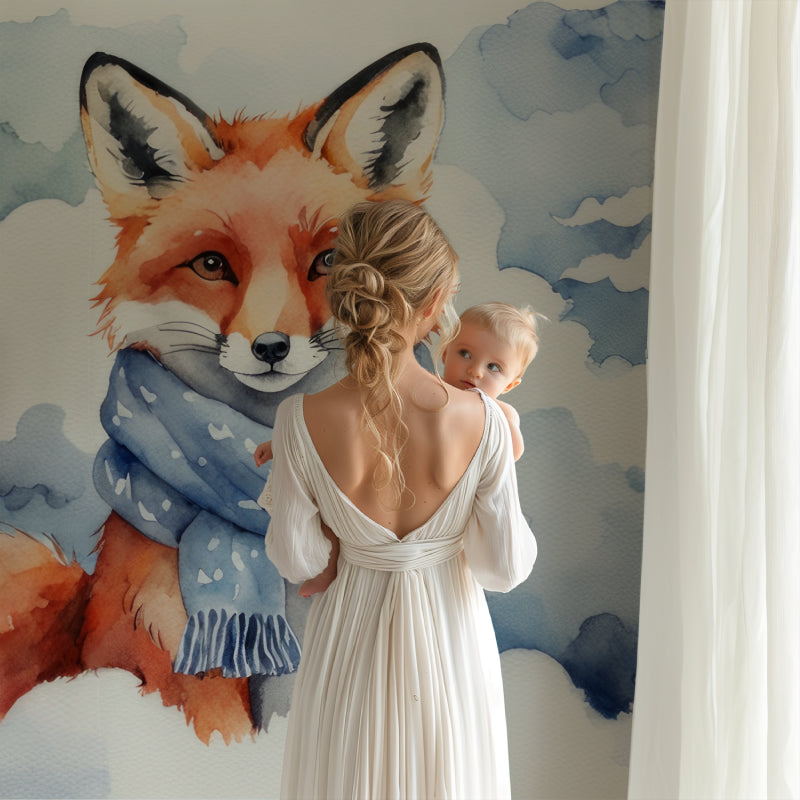 Forest Animal Mural creating magic in a kid's reading nook with plush chair