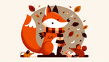 Fox and mice autumn design file showing detailed pattern and warm color palette