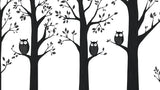 Design file showing intricate black and white owl and tree pattern
