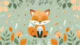 Fox and autumn leaves design file showing intricate pattern details and color palette