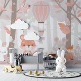 Woodland Animals Wallpaper creating magic in a baby girl's room