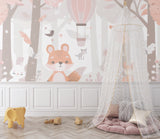 Forest Friends Wallpaper in a modern children's bedroom