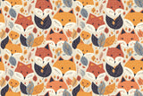 Fox Pattern Wallpaper design file showing full repeat pattern with autumn leaves