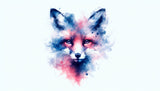 Watercolor Fox design file showing detailed brushstrokes and dreamy color palette