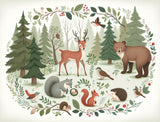 Forest Animals Wallpaper design file with detailed woodland scene and nature elements