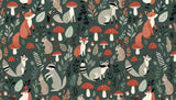 Woodland fox and mushroom design file showing intricate pattern details and rich forest colors