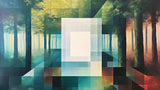 Abstract geometric forest wallpaper design file showing detailed pattern and color gradients