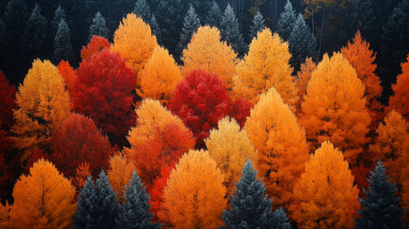 Autumn Forest design file showing detailed red and golden foliage pattern
