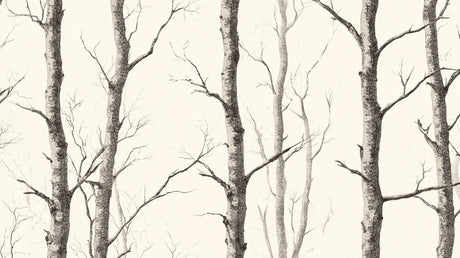 Black and white birch forest design file showing full pattern and texture