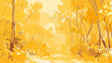 Golden forest wallpaper creating depth in modern living room with natural light enhancing autumn colors