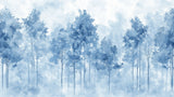 Misty blue forest wallpaper design file showing detailed tree pattern and fog effect
