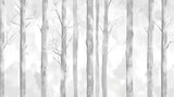 Design file showing detailed misty forest pattern with tree silhouettes on grey background