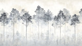 Design file showing full misty forest pattern with detailed grey trees and fog effect