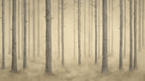 Forest mural design file showing detailed pine trees in morning mist