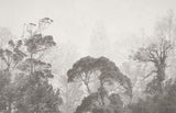Forest Mural Wallpaper design file showing detailed misty trees in monochrome