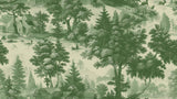 Forest Toile de Jouy design file showing detailed pastoral landscape pattern in green