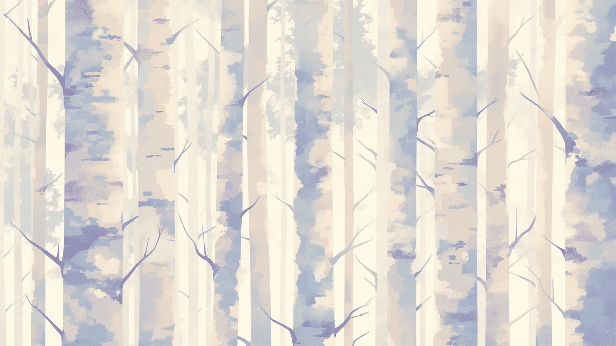 Birch Tree Wallpaper making a bedroom feel peaceful and bright