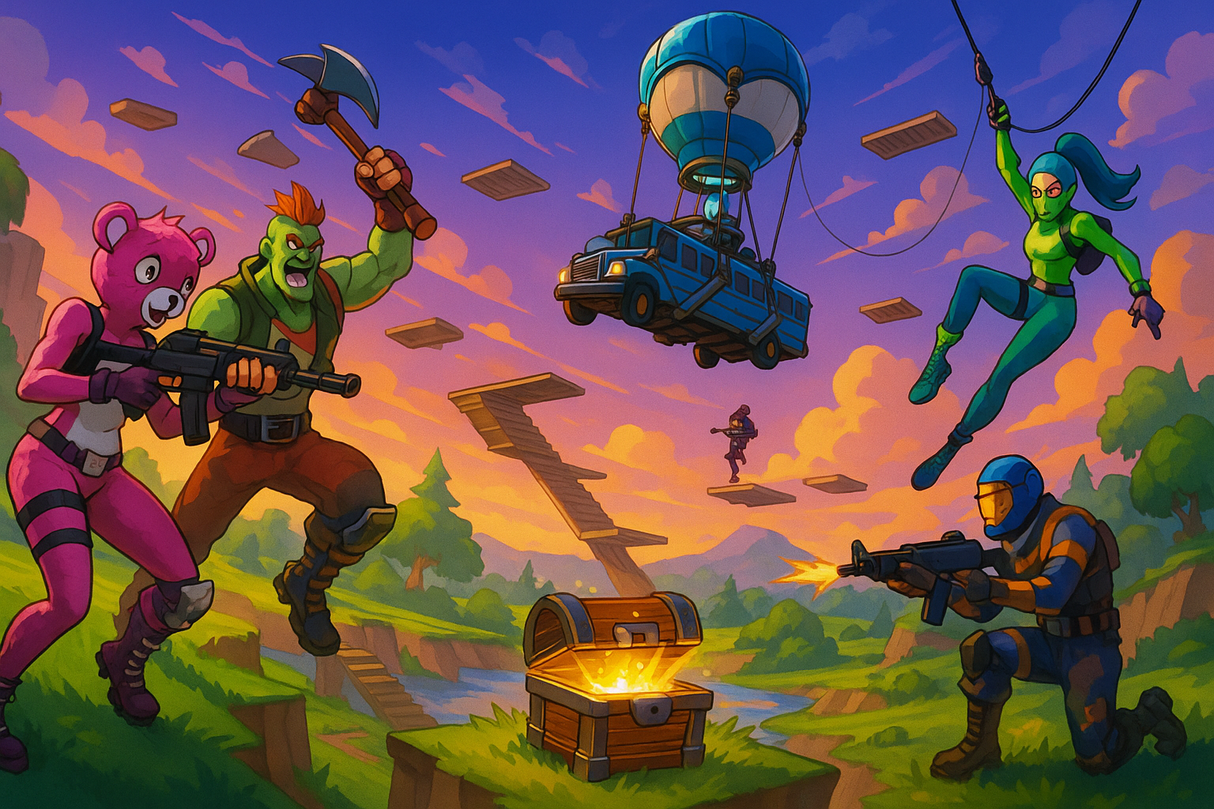Fortnite Mural Wallpaper  Epic Battle Royale Adventure - Detailed wallpaper pattern view