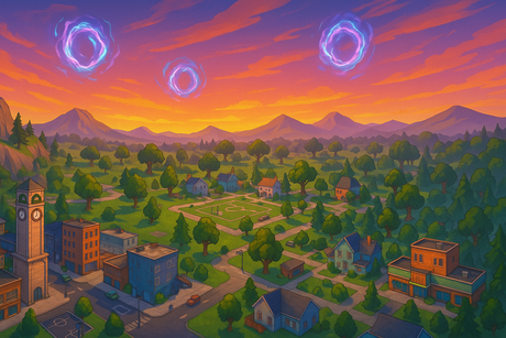 Fortnite Gamer Mural Wallpaper  Iconic Locations Panorama - Wallpaper application example