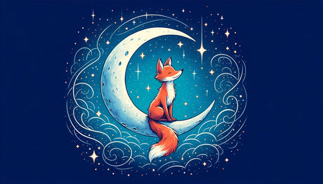Fox and moon design file showing detailed starry night pattern and mystical elements