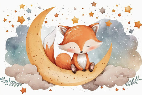 Fox and stars design file showing detailed pattern and rich night sky colors