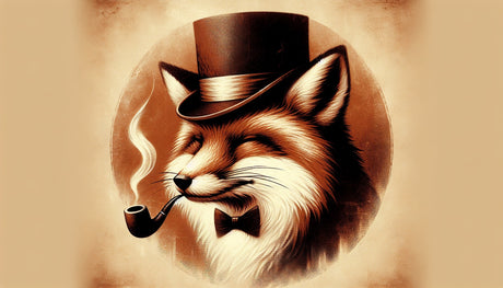 Vintage Fox Wallpaper design file showing detailed gentleman fox portrait with top hat