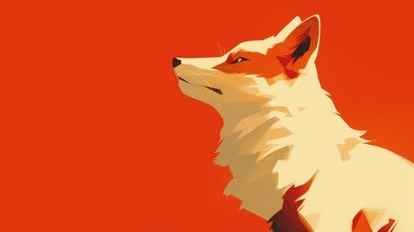 Geometric fox pattern design file showing modern orange and cream artistic details