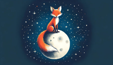 Fox and Moon design file showing detailed starry pattern and moonlit scene