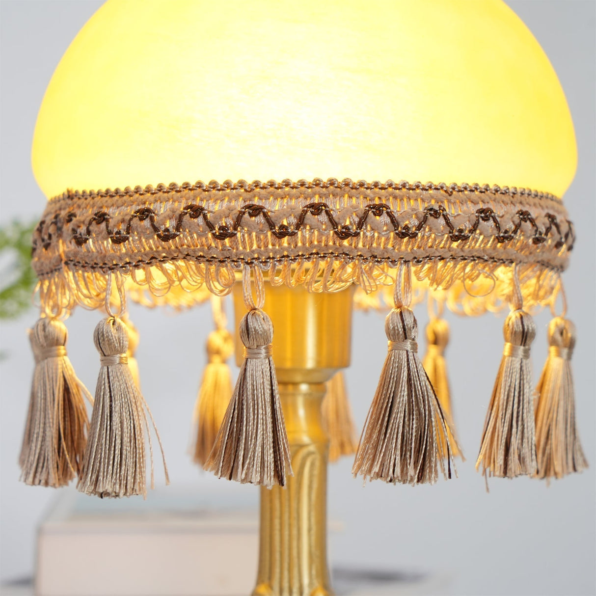 French Table Lamp  Brass Base with Tassel Trim - Product detail 8