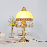 French Table Lamp  Brass Base with Tassel Trim - Detailed view