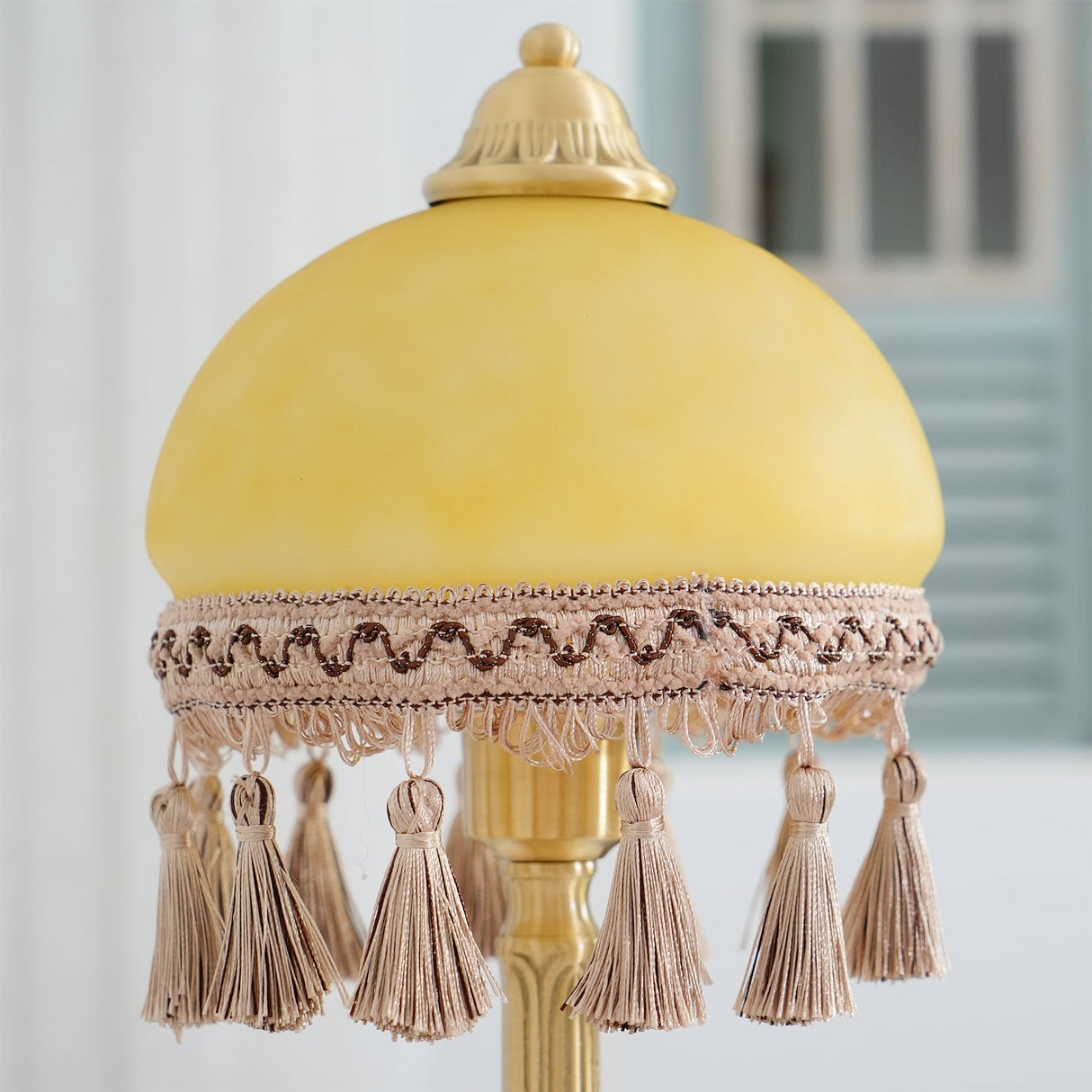 French Table Lamp  Brass Base with Tassel Trim - Product detail 7