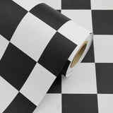 Geometric Mural Wallpaper | Black and White Checkered Pattern