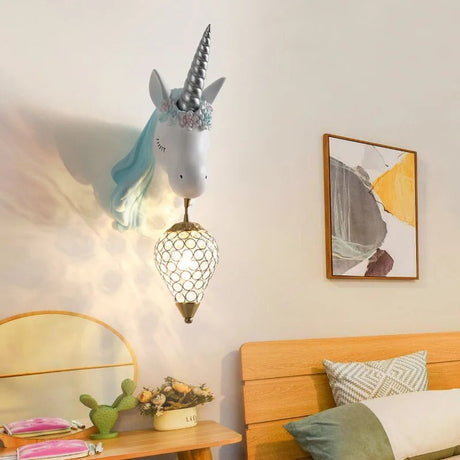 Unicorn Wall Light  Crystal Globe  Resin Design - Product detail 5