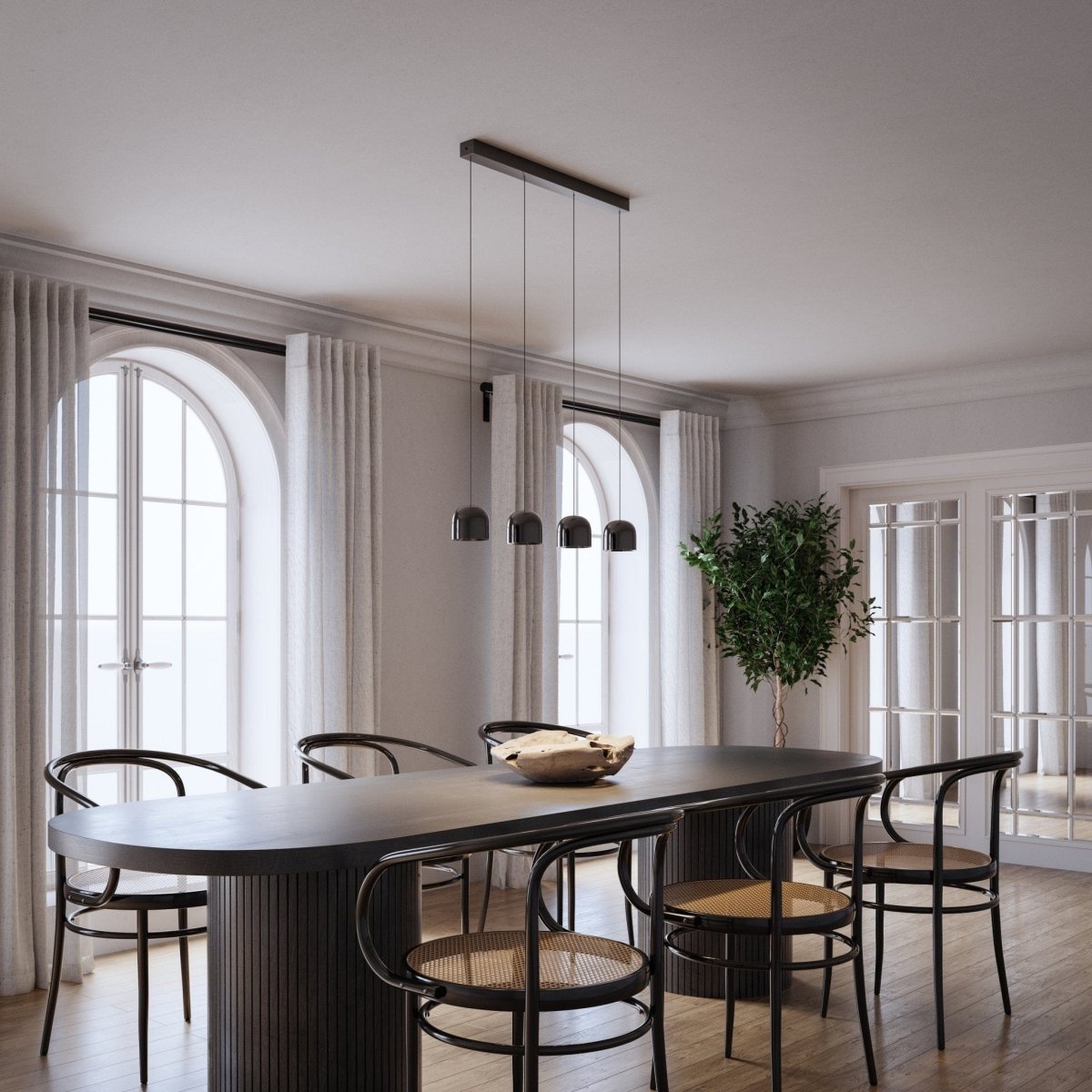 Modern LED Pendant Light  Brushed Aluminum Linear Design - Product example
