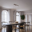 Modern LED Pendant Light  Brushed Aluminum Linear Design - Detailed view