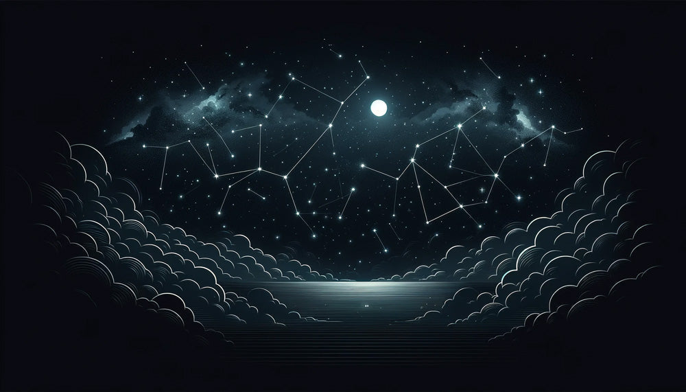 Night sky constellation wallpaper design file showing detailed star patterns and cosmic elements